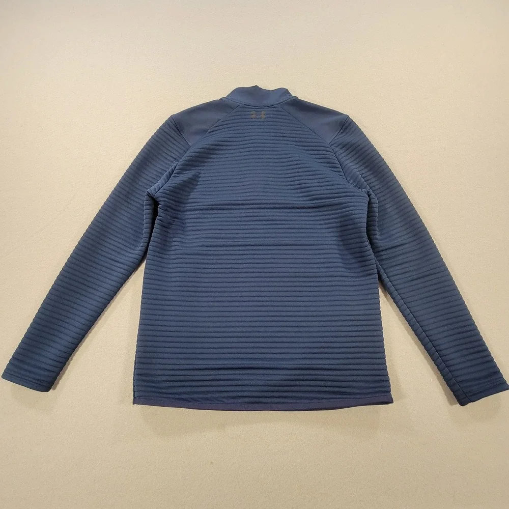 Under Armour Golf 1/4 Zip Pullover Blue Textured Athletic‎ Men's Small Loose Fit